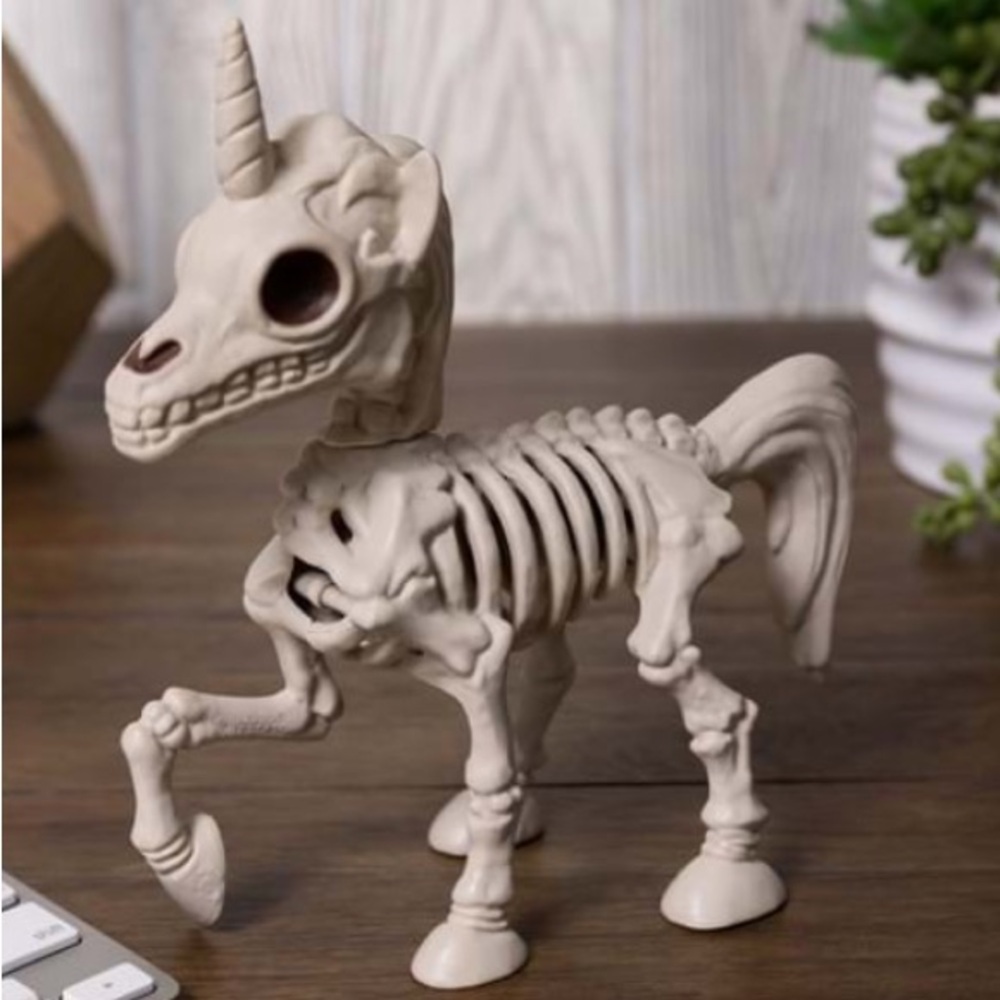6.75” Halloween Unicorn Skeleton Figure
